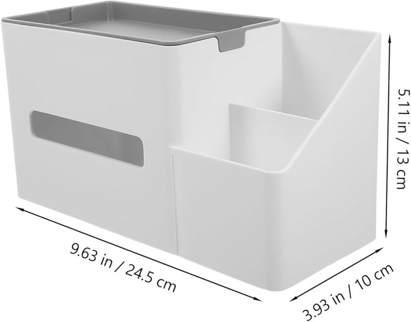 صندوق تخزين المناديل الحديث الصديق للبيئة لغرفة المعيشة باللون الأبيض - Image 4